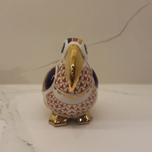 Vintage Set of 2 Unbranded Rooster and Parrot Ceramic Multi Color Gold - Picture 2 of 16